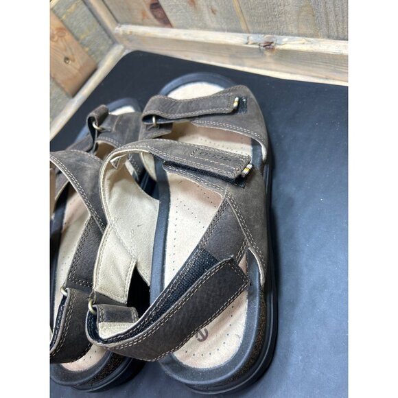 Ecco Mens Brown Leather Adjustable Strap Sandals Size 12-12.5 Footbed Outdoor - Picture 5 of 8